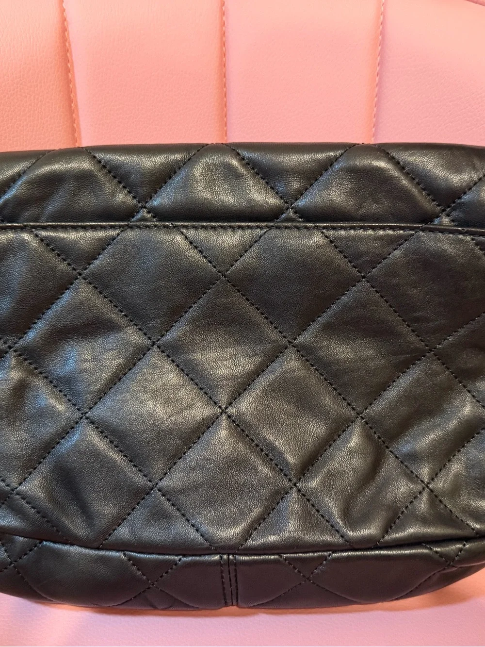 Michael Kors Black Quilted Leather Shoulder Bag with Chain Strap